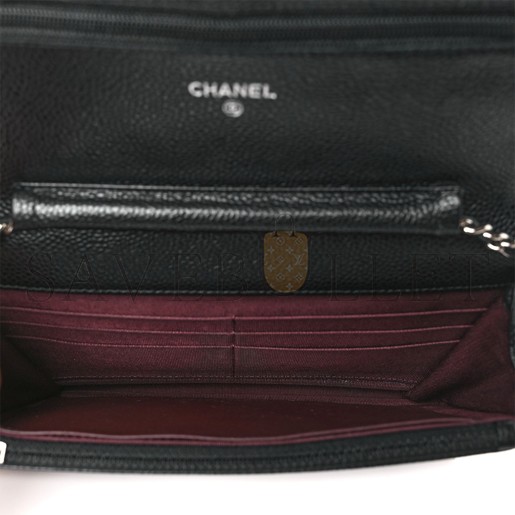 Ch*el classic wallet on chain silver hardware ap0250 y01480 c3906 (19.2*12.3*3.5cm)